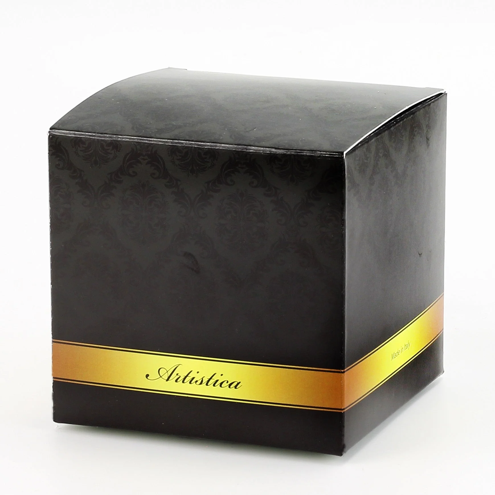 HOLIDAYS DERUTA MILANO: Large Candle Black with Hand Painted Pure Gold Stripes - Image 4
