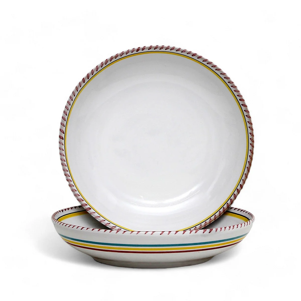 DERUTA RED SIMPLE : Risotto/Pasta/Cioppino round shallow coupe bowl
