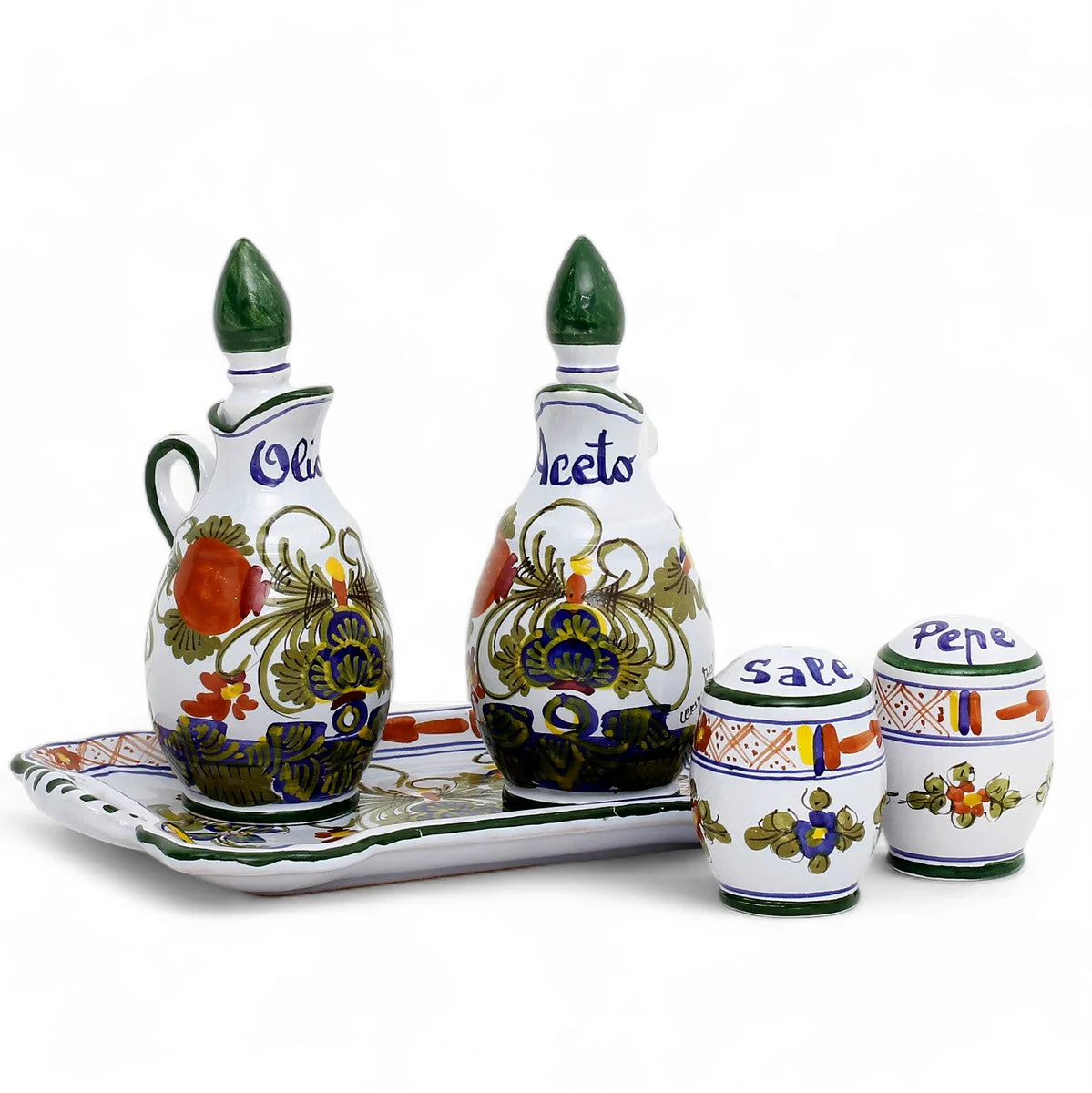 FAENZA-CARNATION: Oil and Vinegar Salt and Pepper menage [R] - Image 12