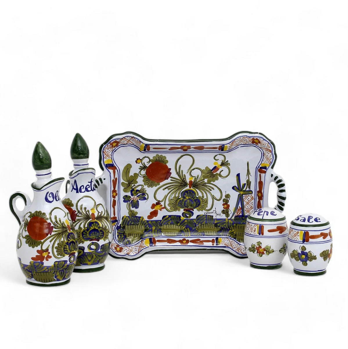 FAENZA-CARNATION: Oil and Vinegar Salt and Pepper menage [R] - Image 5