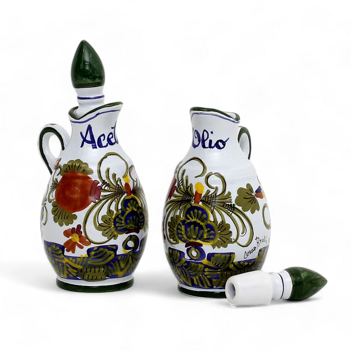 FAENZA-CARNATION: Oil and Vinegar Salt and Pepper menage [R] - Image 6