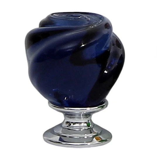 JEWERLY BOX: Authentic Deruta Keepsake Oval Box with Murano Knob - DERUTA FONDO BLU design - Image 11
