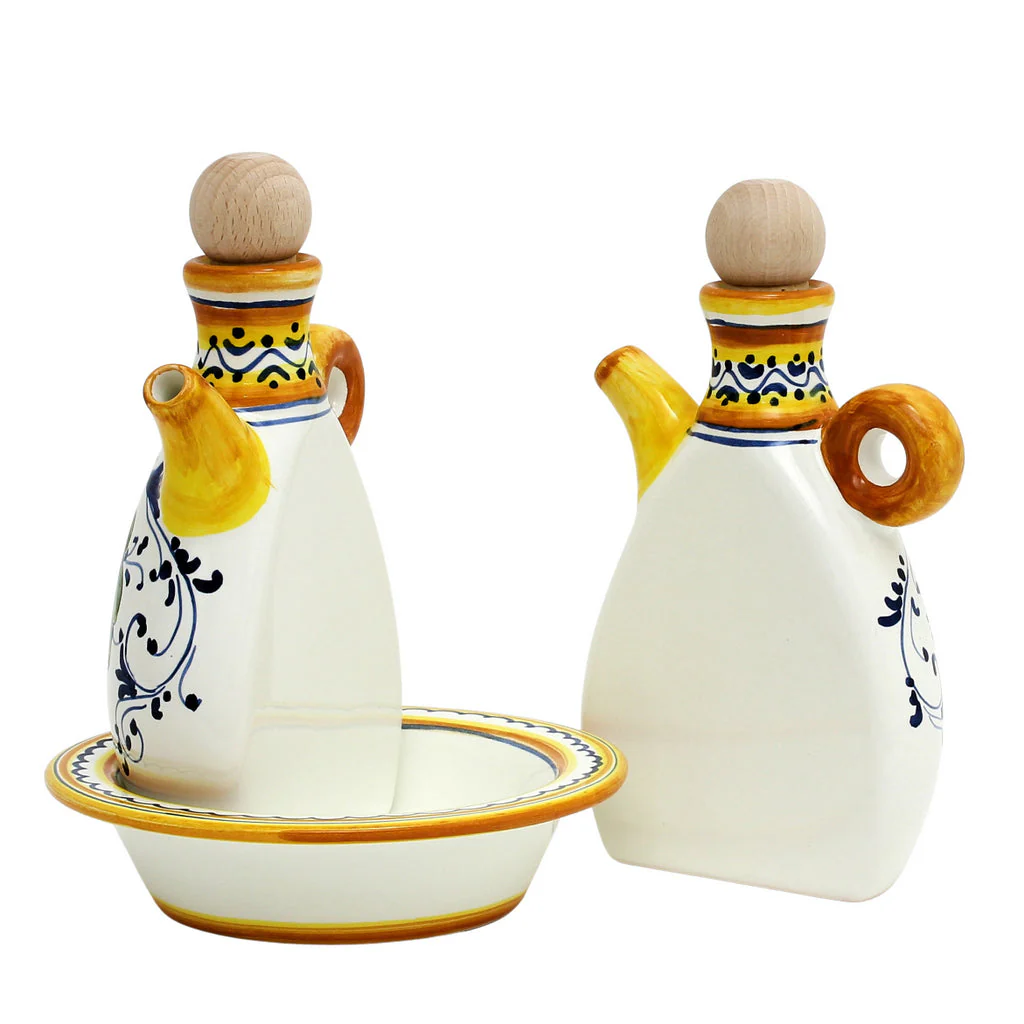LIMONCINI: 'The Better Half' Oil and Vinegar set with tray/saucer - Image 3