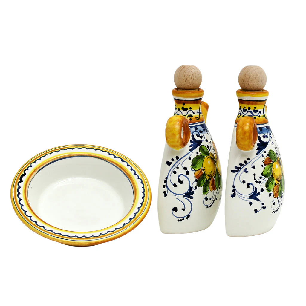 LIMONCINI: 'The Better Half' Oil and Vinegar set with tray/saucer - Image 5