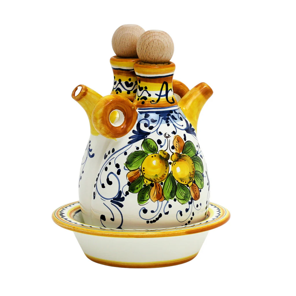 LIMONCINI: 'The Better Half' Oil and Vinegar set with tray/saucer - Image 6