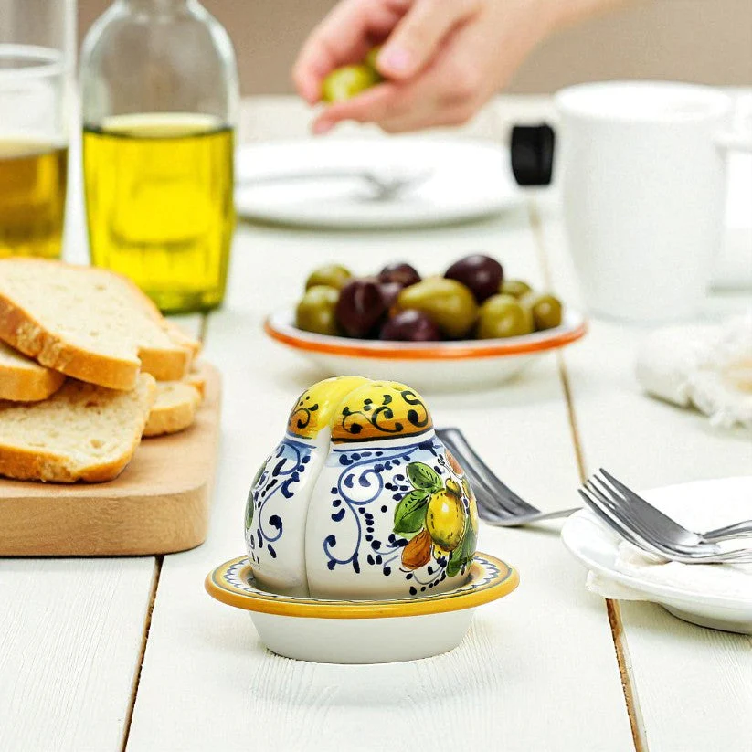 LIMONCINI: 'The Better Half' Salt and Pepper set with tray/saucer - Image 4