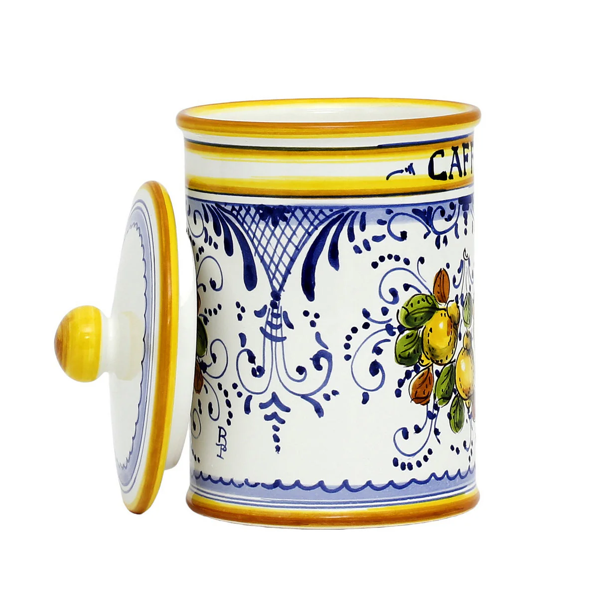 LIMONCINI: Tuscan Canister 'CAFFE' (Coffee) lemon design - Image 3