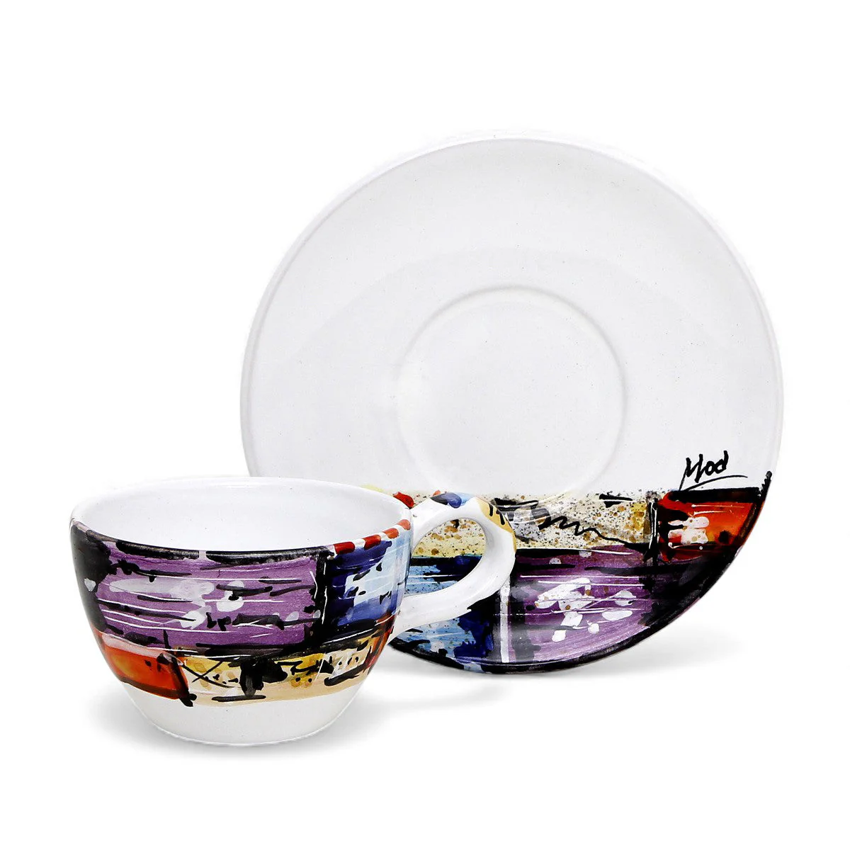MODERNA: Coffee/Tea Cup and Saucer - Crisalide Design by L. Centinaro - Image 3