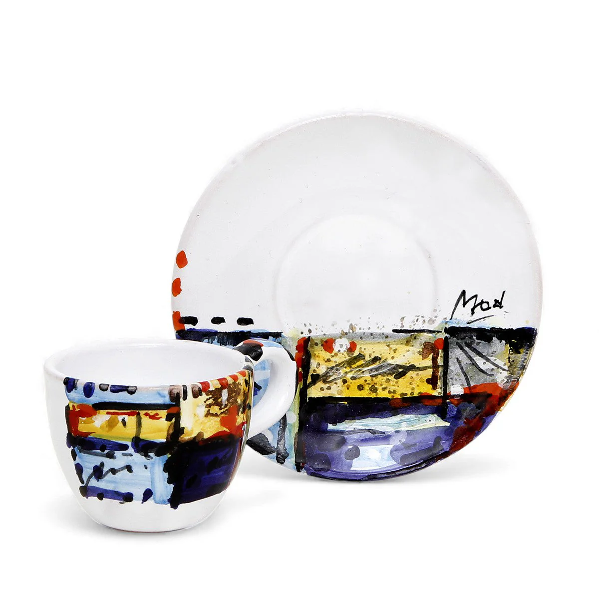 MODERNA: Espresso Coffee Cup and Saucer - Crisalide Design by L. Centinaro - Image 3