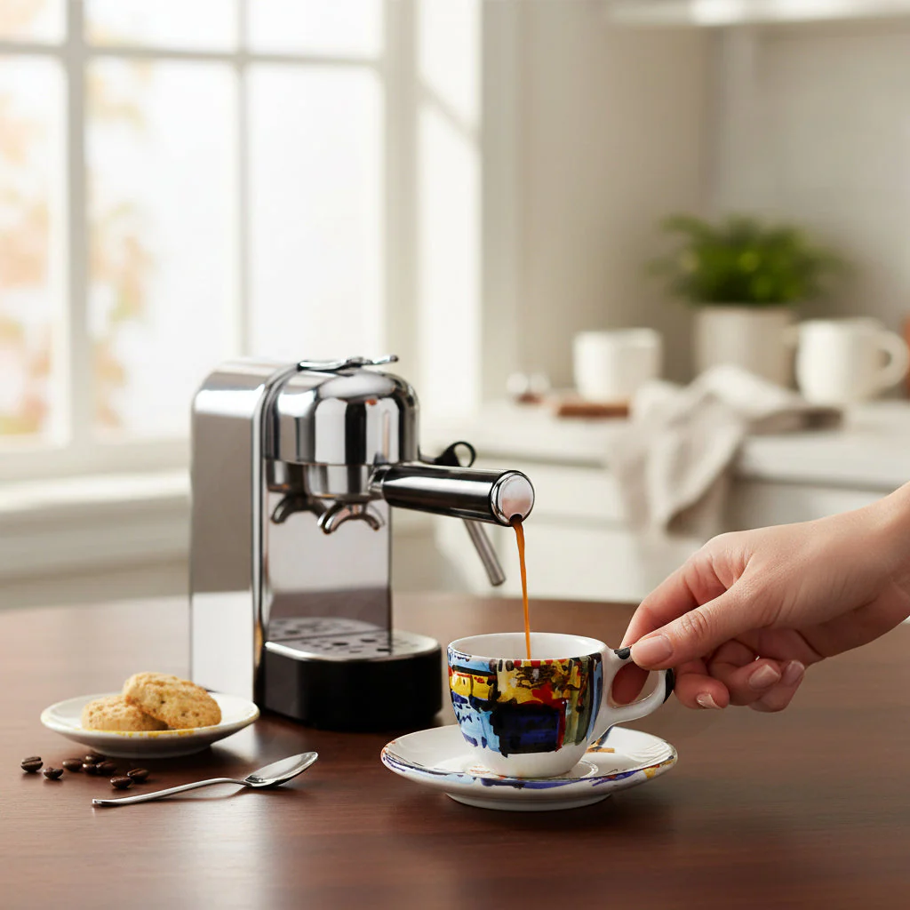 MODERNA: Espresso Coffee Cup and Saucer - Crisalide Design by L. Centinaro - Image 4