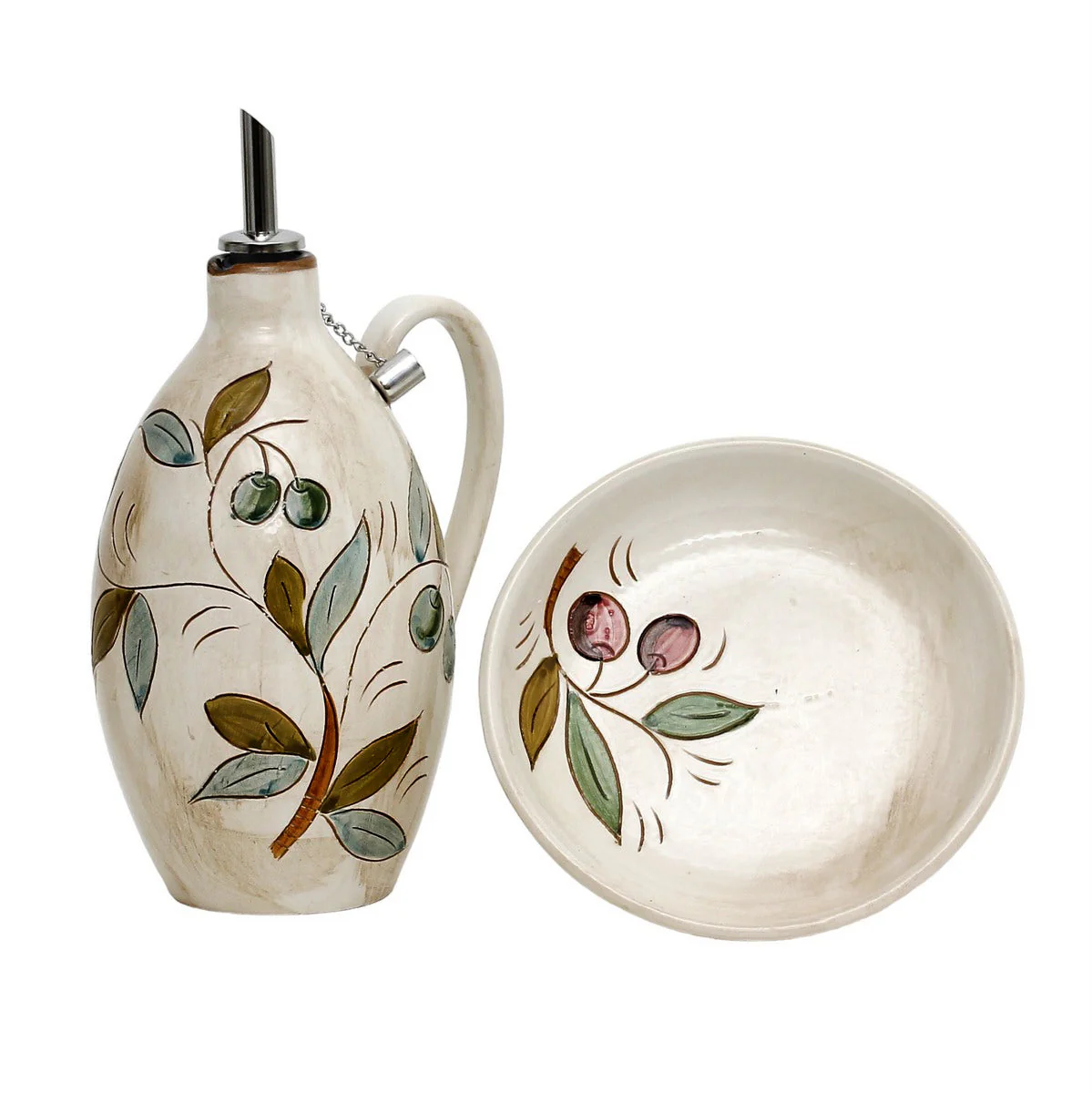 OLIVE COLORI: Olive Oil Bottle Dispenser + Saucer/Dipping Bowl - Image 3
