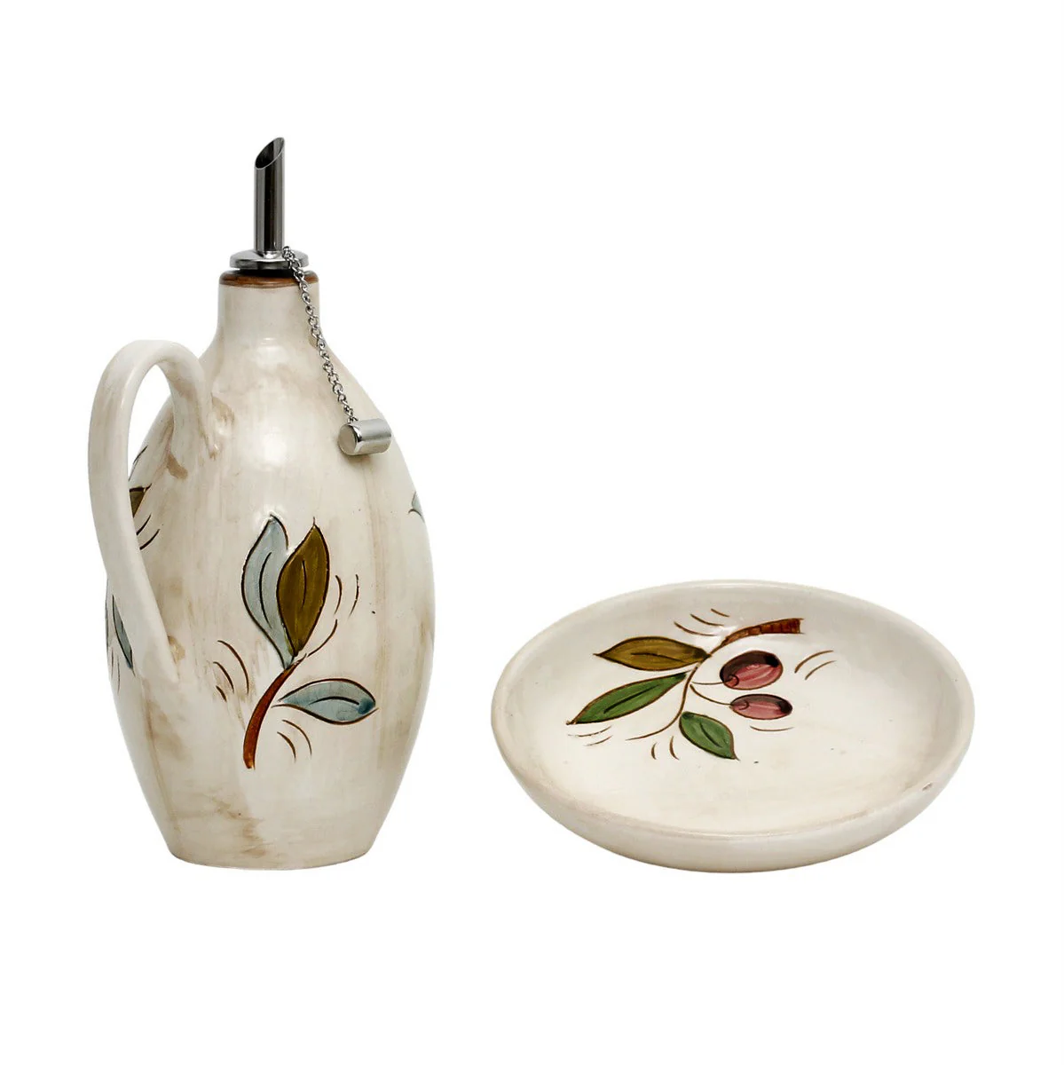 OLIVE COLORI: Olive Oil Bottle Dispenser + Saucer/Dipping Bowl - Image 6