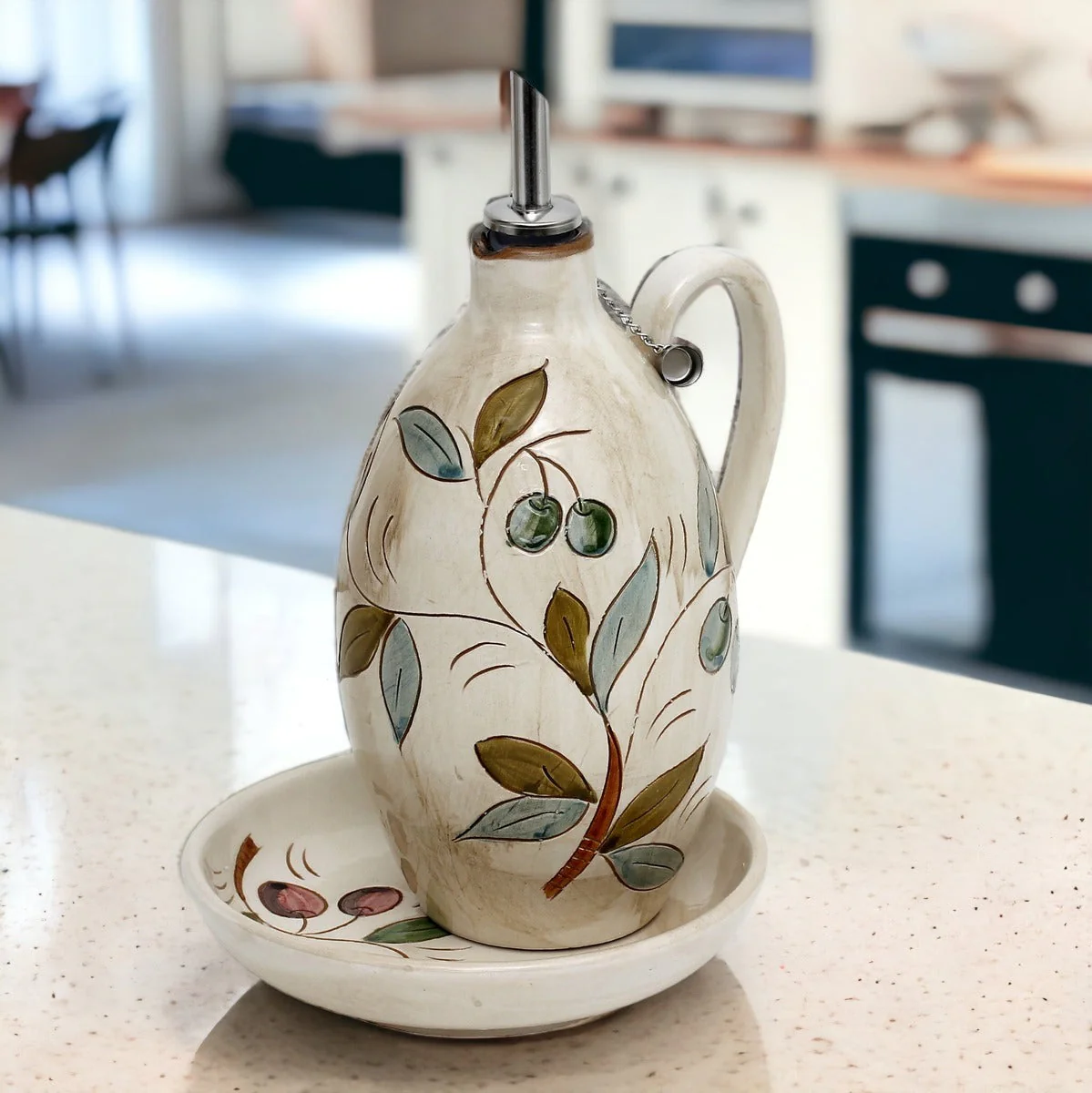 OLIVE COLORI: Olive Oil Bottle Dispenser + Saucer/Dipping Bowl - Image 8