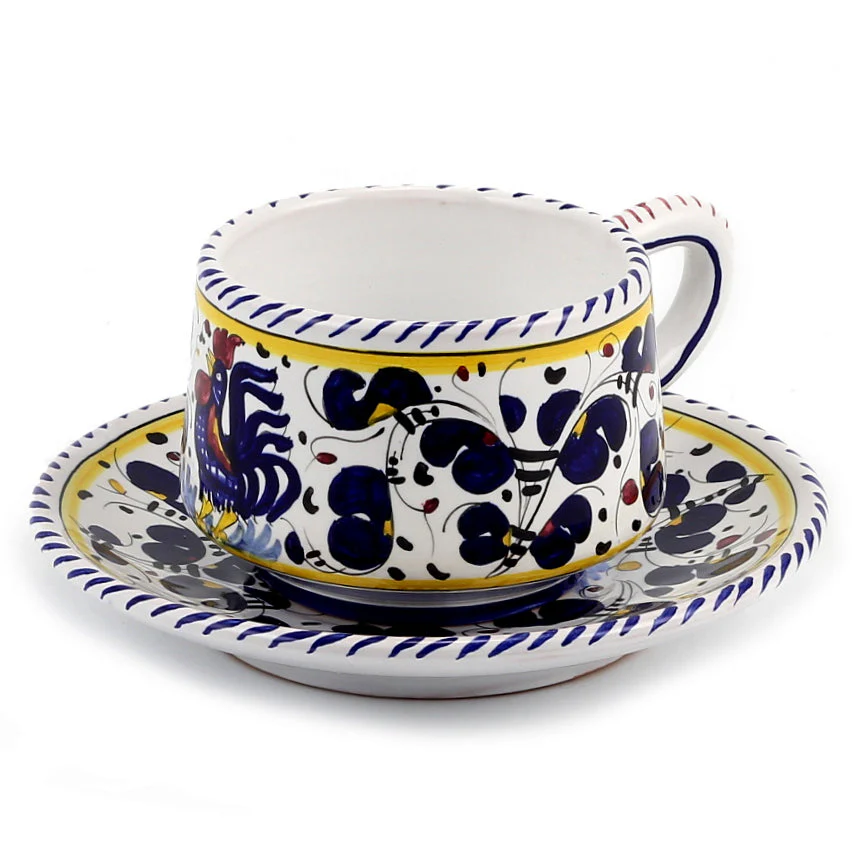 ORVIETO BLUE ROOSTER: Cup and Saucer - Image 3