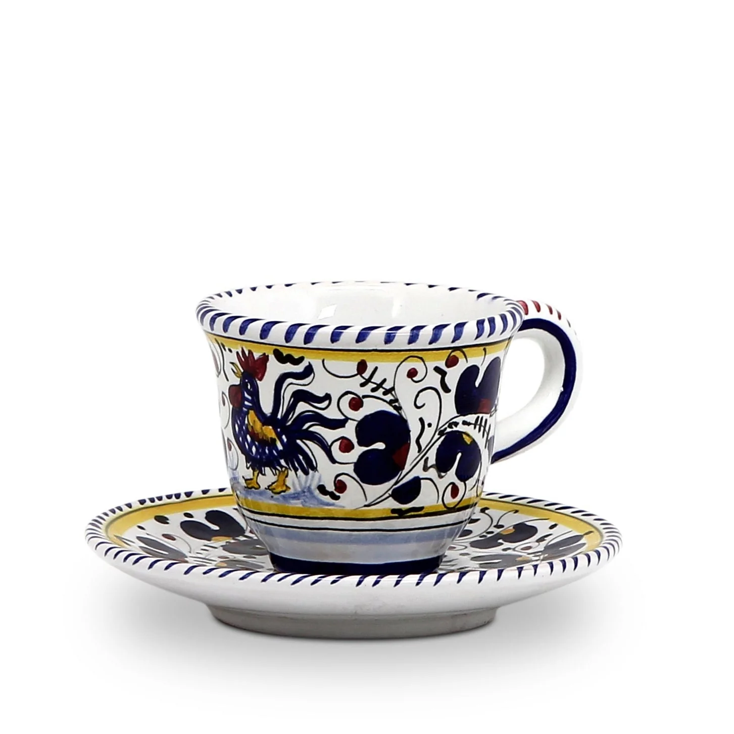 ORVIETO BLUE ROOSTER: Espresso cup and Saucer - Image 3