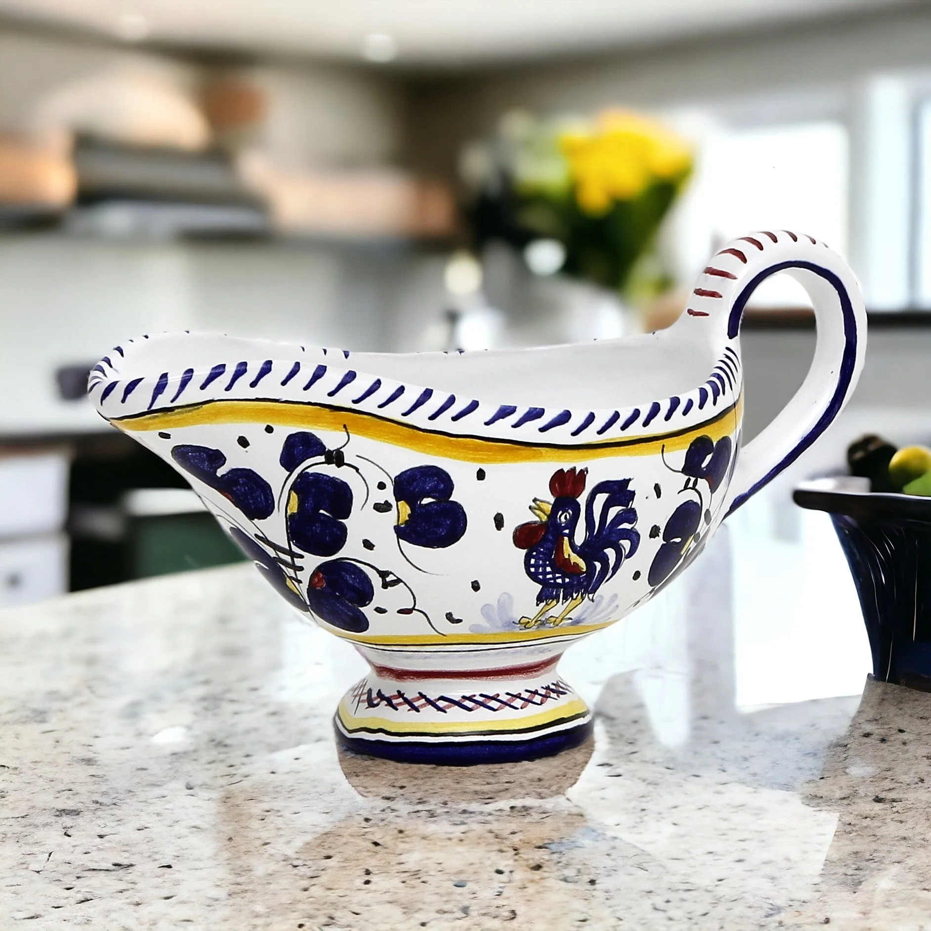 ORVIETO BLUE ROOSTER: Gravy Sauce Boat - Image 3