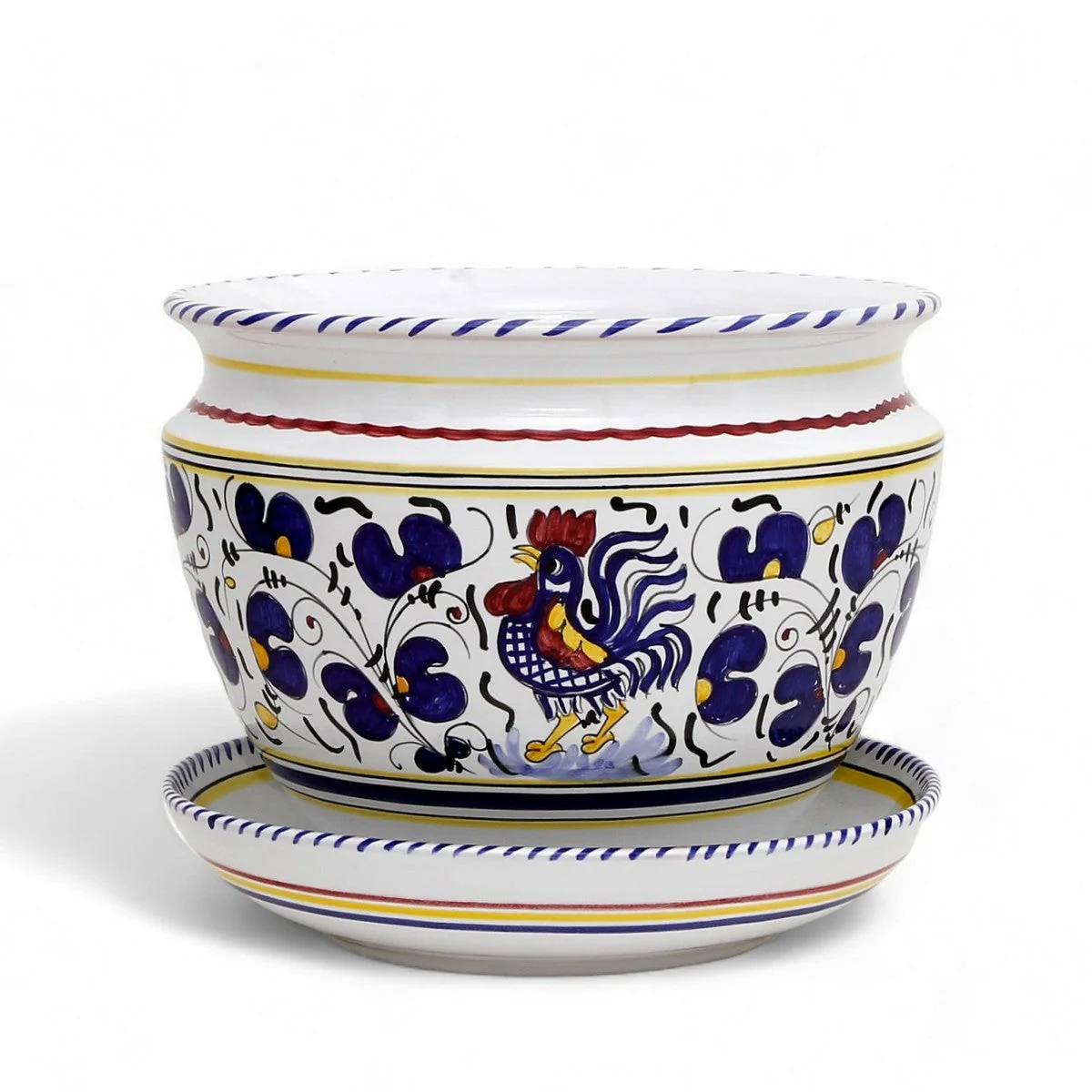 ORVIETO BLUE ROOSTER: Luxury Cachepot Planter Small - Image 5