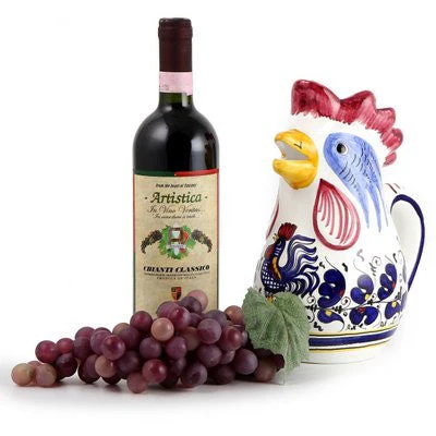 ORVIETO BLUE ROOSTER: Rooster of Fortune Pitcher (1 Liter 34 Oz 1 Qt) - Image 5