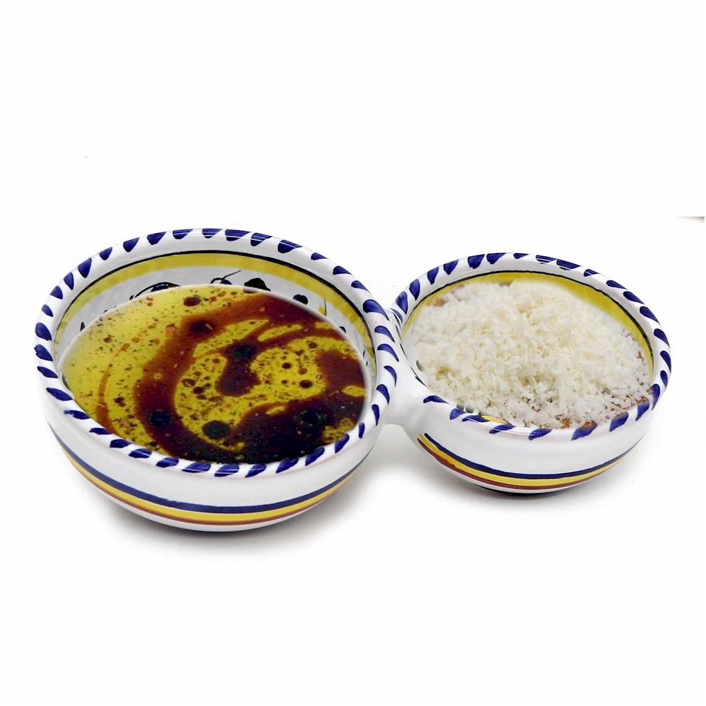 ORVIETO BLUE ROOSTER: Olive Dish Bowl - Relish, Condiments, Olive and Nuts divided bowl - Image 2