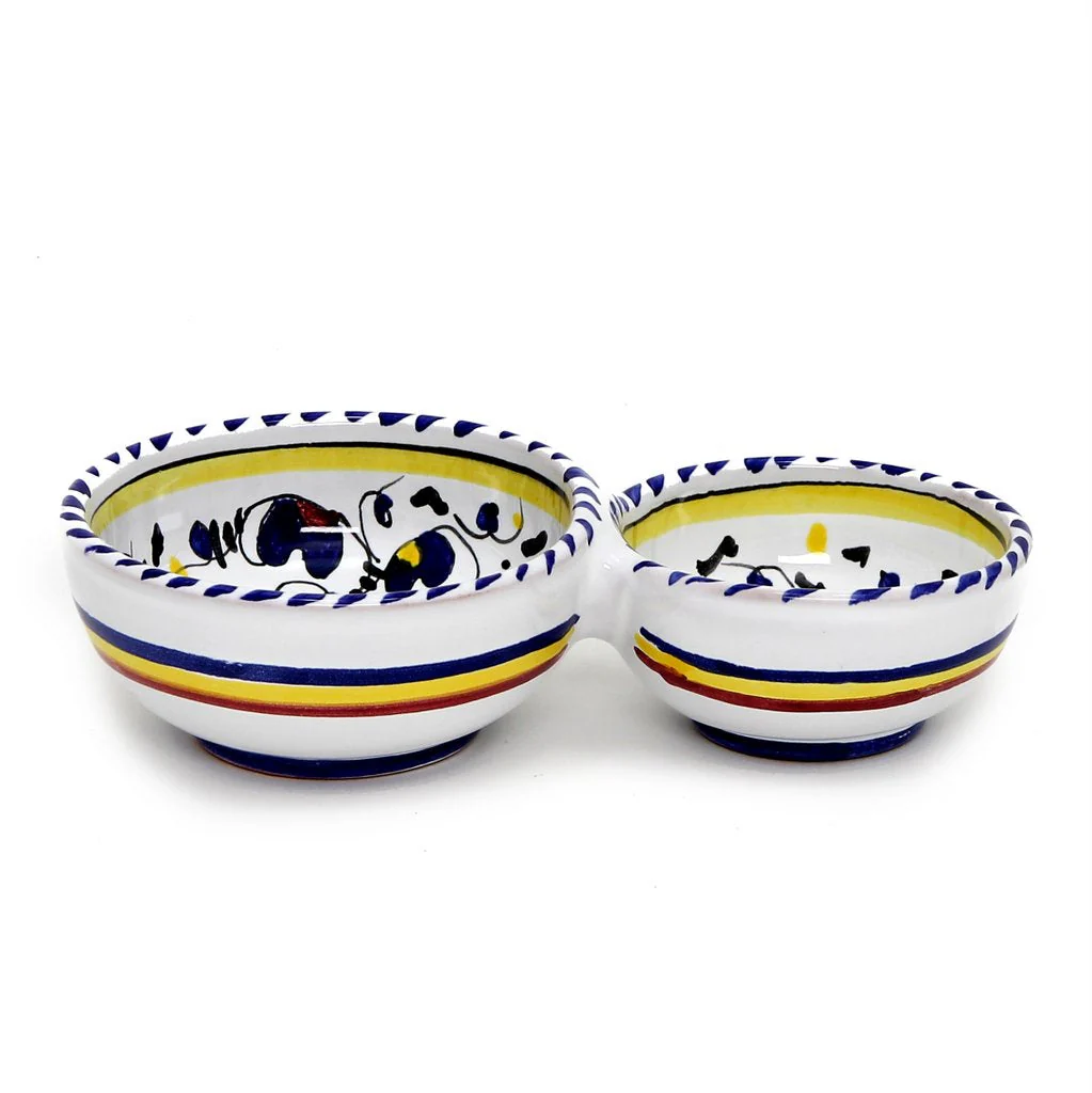 ORVIETO BLUE ROOSTER: Olive Dish Bowl - Relish, Condiments, Olive and Nuts divided bowl - Image 4