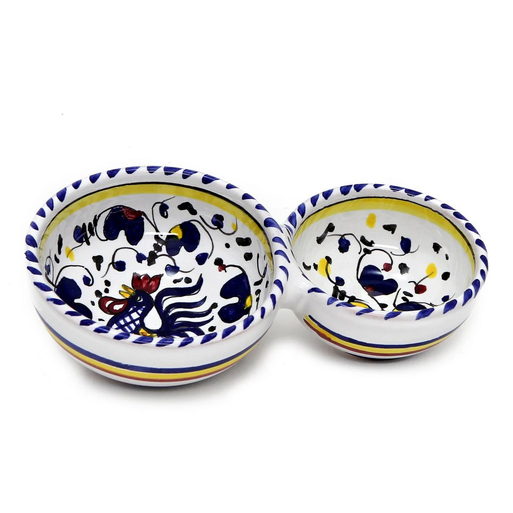 ORVIETO BLUE ROOSTER: Olive Dish Bowl - Relish, Condiments, Olive and Nuts divided bowl - Image 5