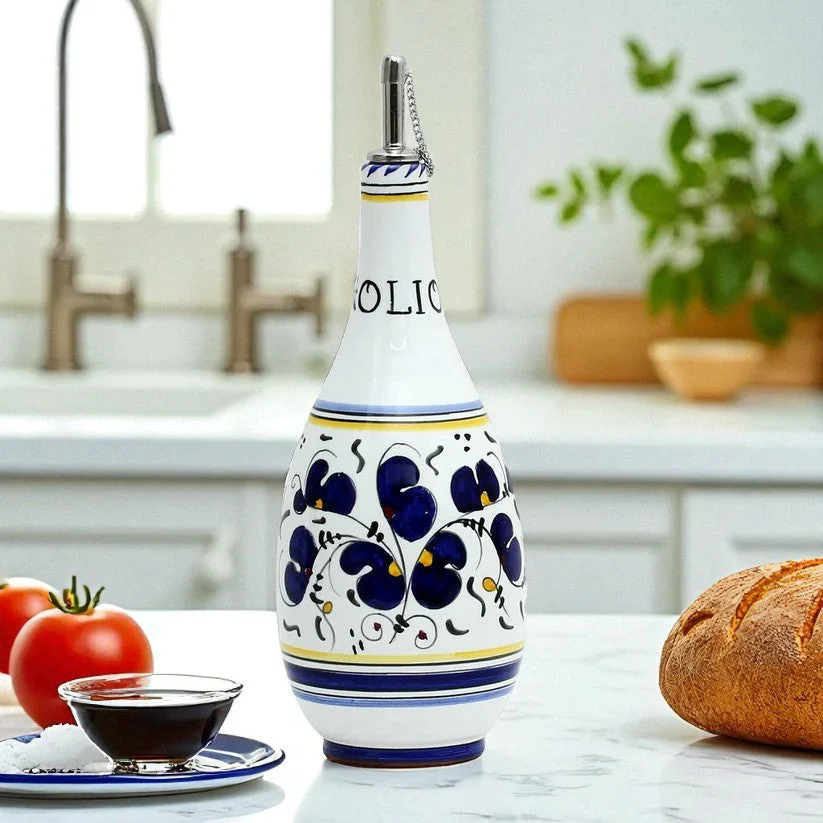 ORVIETO BLUE ROOSTER: Olive Oil Slim Bottle Dispenser - Image 2