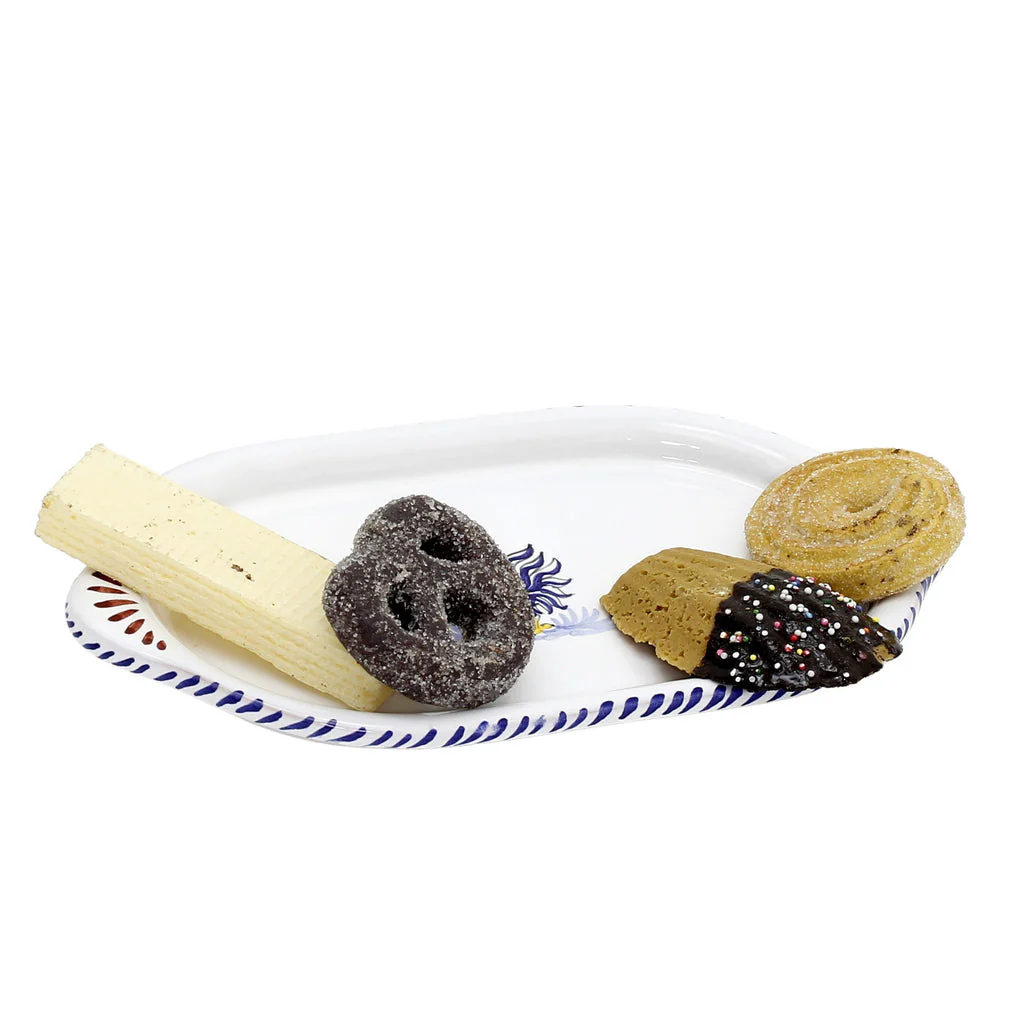 ORVIETO BLUE ROOSTER: Oval/Oblong Small Tray - Image 3