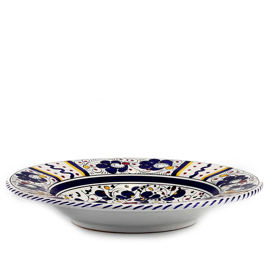 ORVIETO BLUE ROOSTER: Pasta/Soup Rimmed Bowl Plate - Image 3