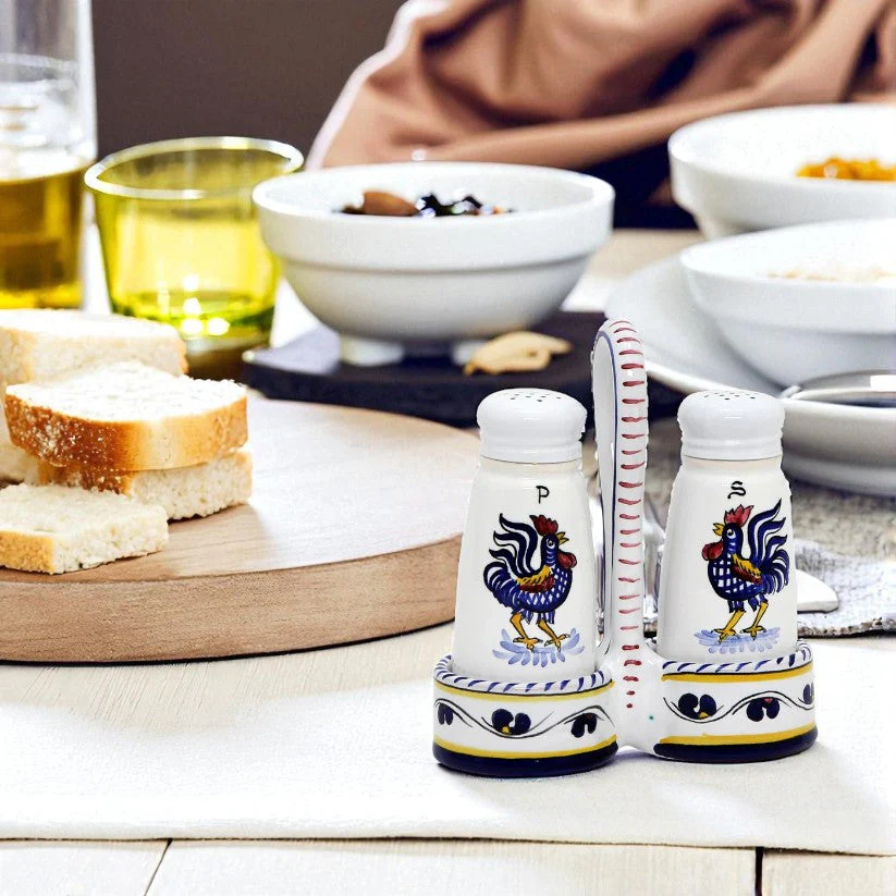 ORVIETO BLUE ROOSTER: Salt and Pepper Cruet - Image 2