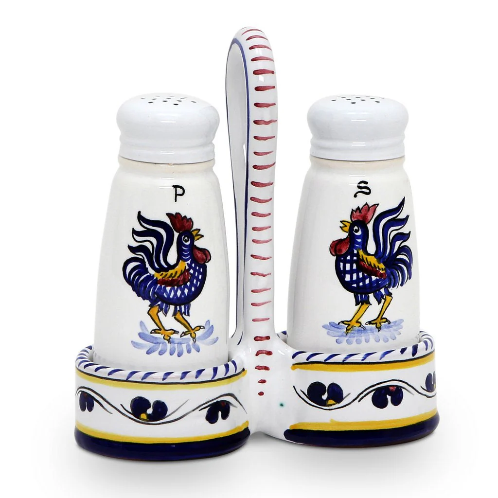 ORVIETO BLUE ROOSTER: Salt and Pepper Cruet - Image 3