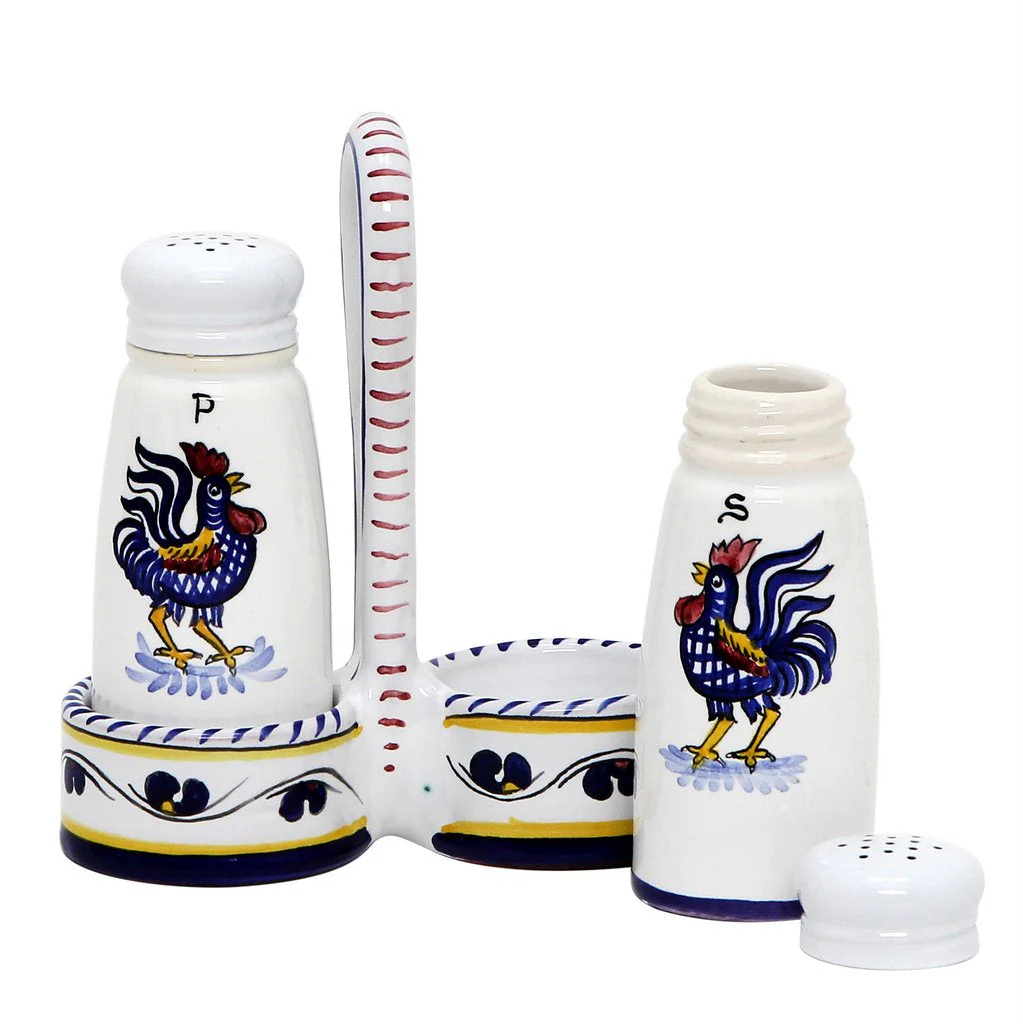 ORVIETO BLUE ROOSTER: Salt and Pepper Cruet - Image 4