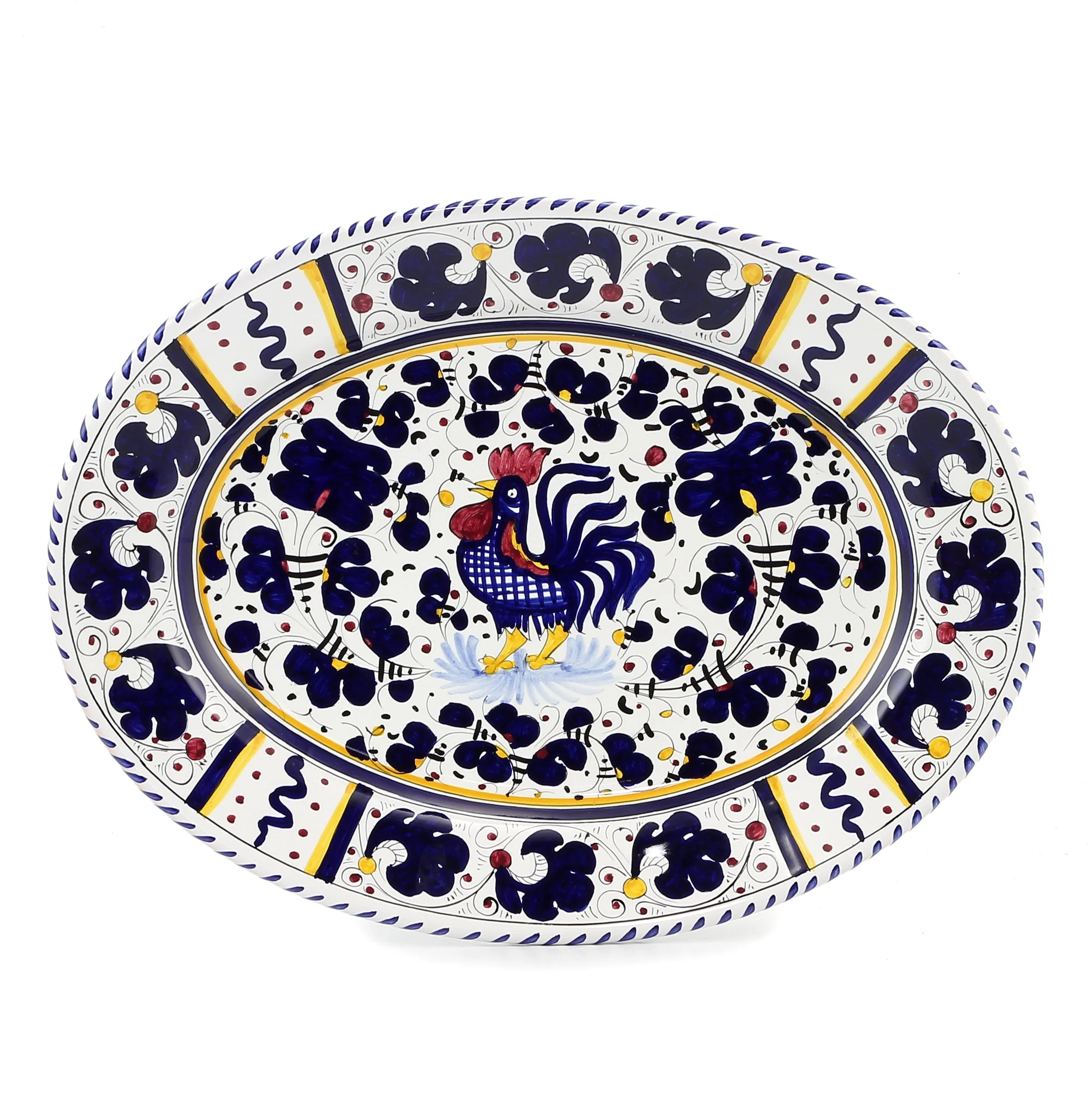 ORVIETO BLUE ROOSTER: Serving Oval Platter - Image 5