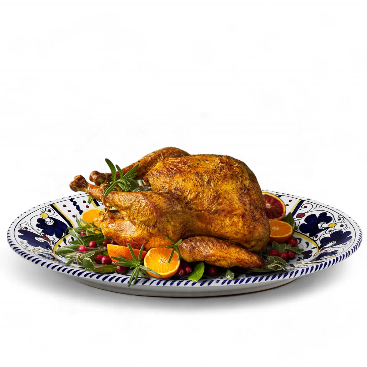 ORVIETO BLUE ROOSTER: Serving Oval Platter - Image 8