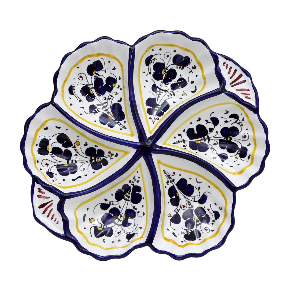 ORVIETO BLUE ROOSTER: Snack Tray Fiore/Shell - Six Compartments - Image 3