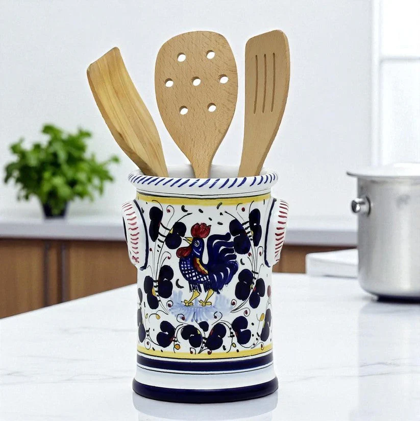 ORVIETO BLUE ROOSTER: Utensil Holder - Image 2