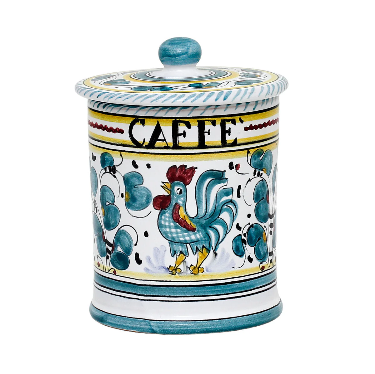 ORVIETO GREEN ROOSTER: Caffe' (Coffee) Container Canister - Image 4