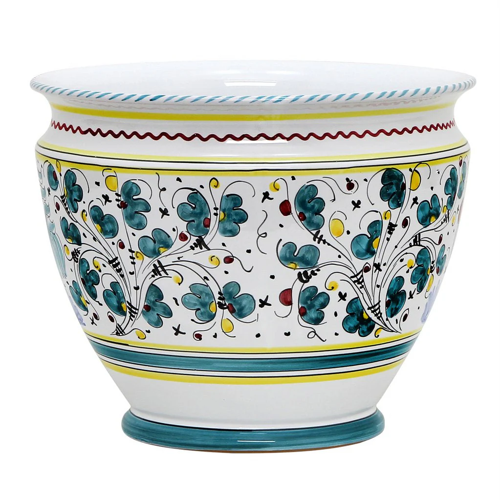 ORVIETO GREEN ROOSTER: Luxury Cachepot Planter Large - Image 5
