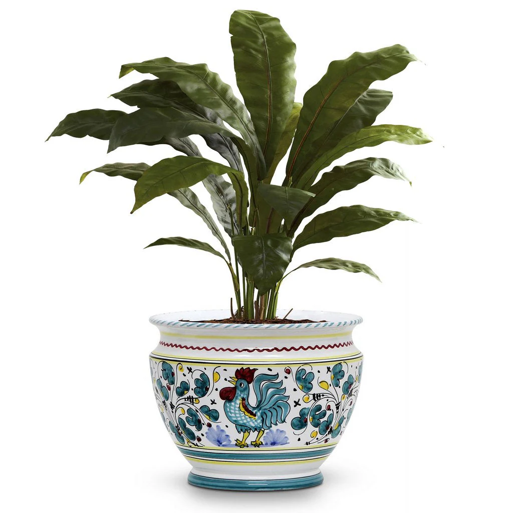 ORVIETO GREEN ROOSTER: Luxury Cachepot Planter Small - Image 4