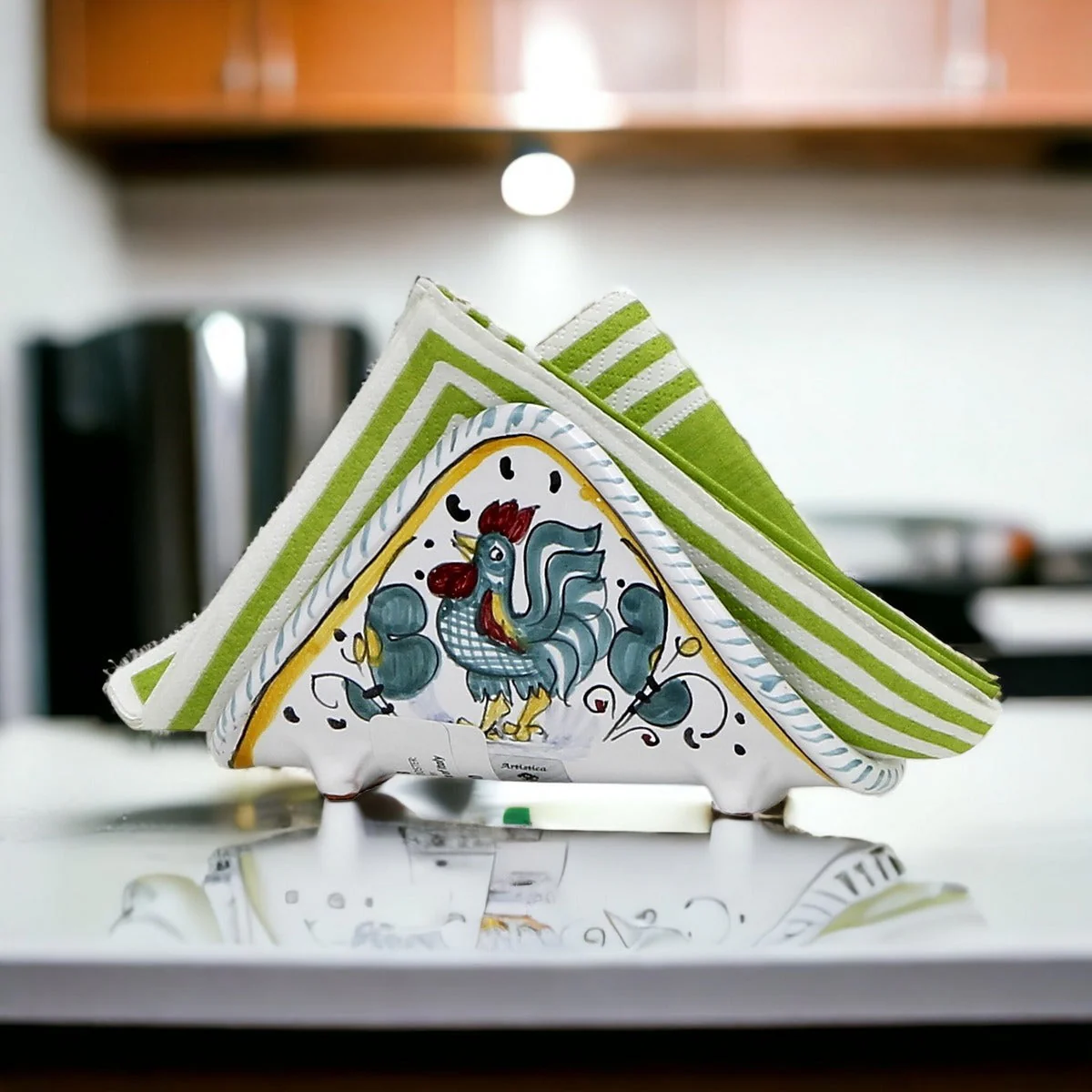 ORVIETO GREEN ROOSTER: Napkin Holder - Image 2