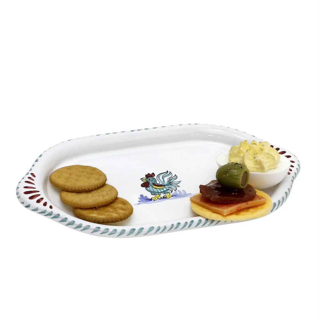 ORVIETO GREEN ROOSTER: Oval/Oblong Small Tray - Image 6
