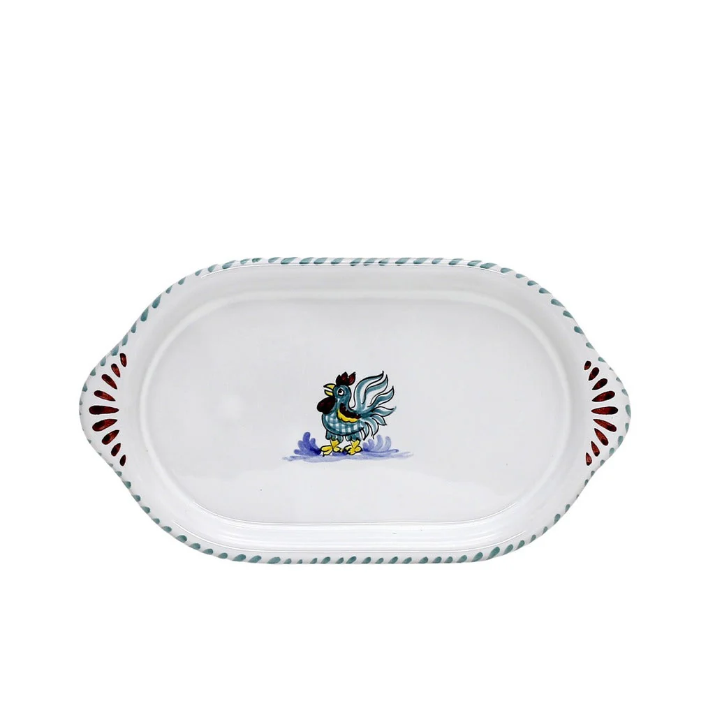 ORVIETO GREEN ROOSTER: Oval/Oblong Small Tray - Image 7