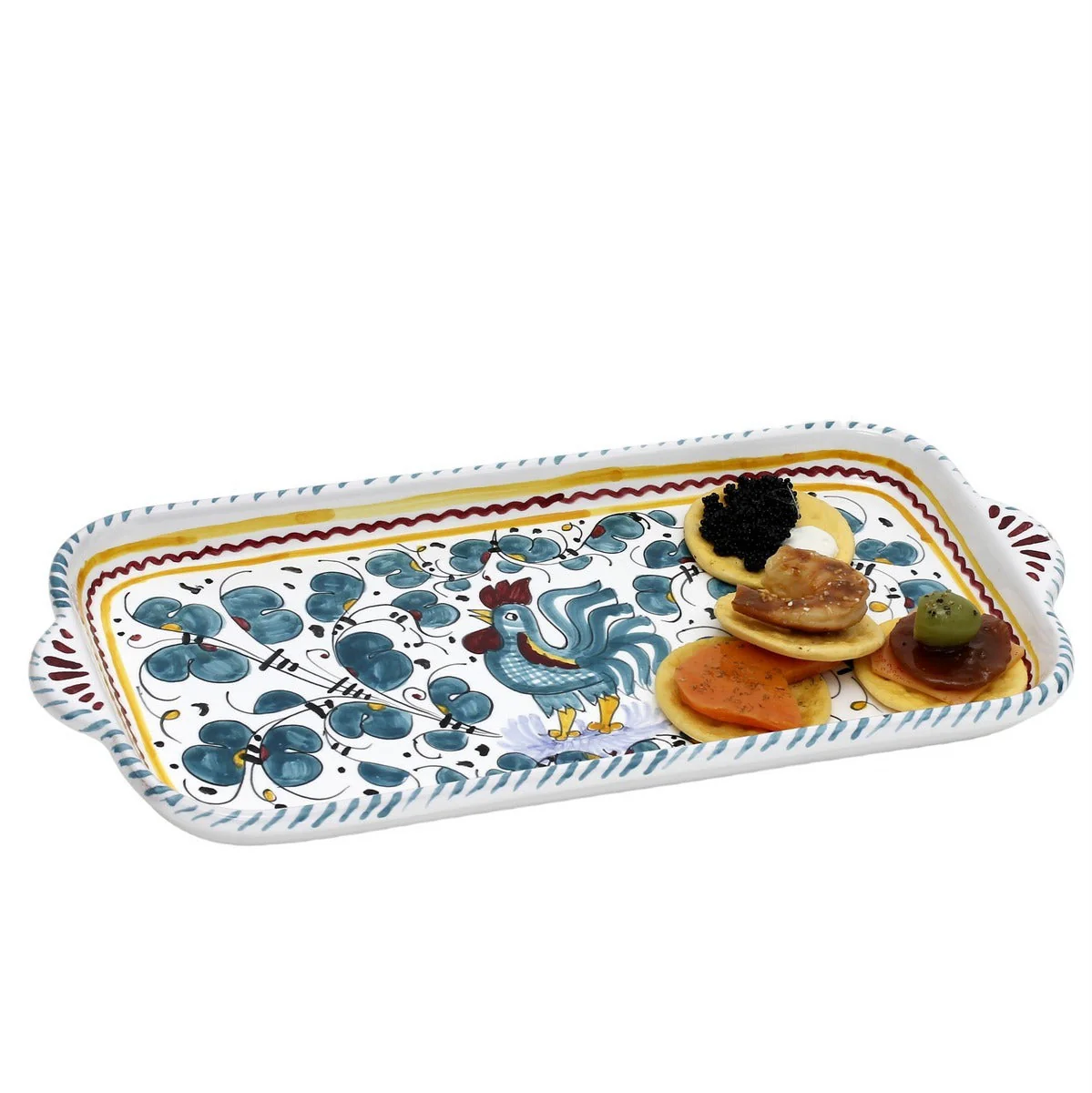 ORVIETO GREEN ROOSTER: Rectangular Tray - Image 3