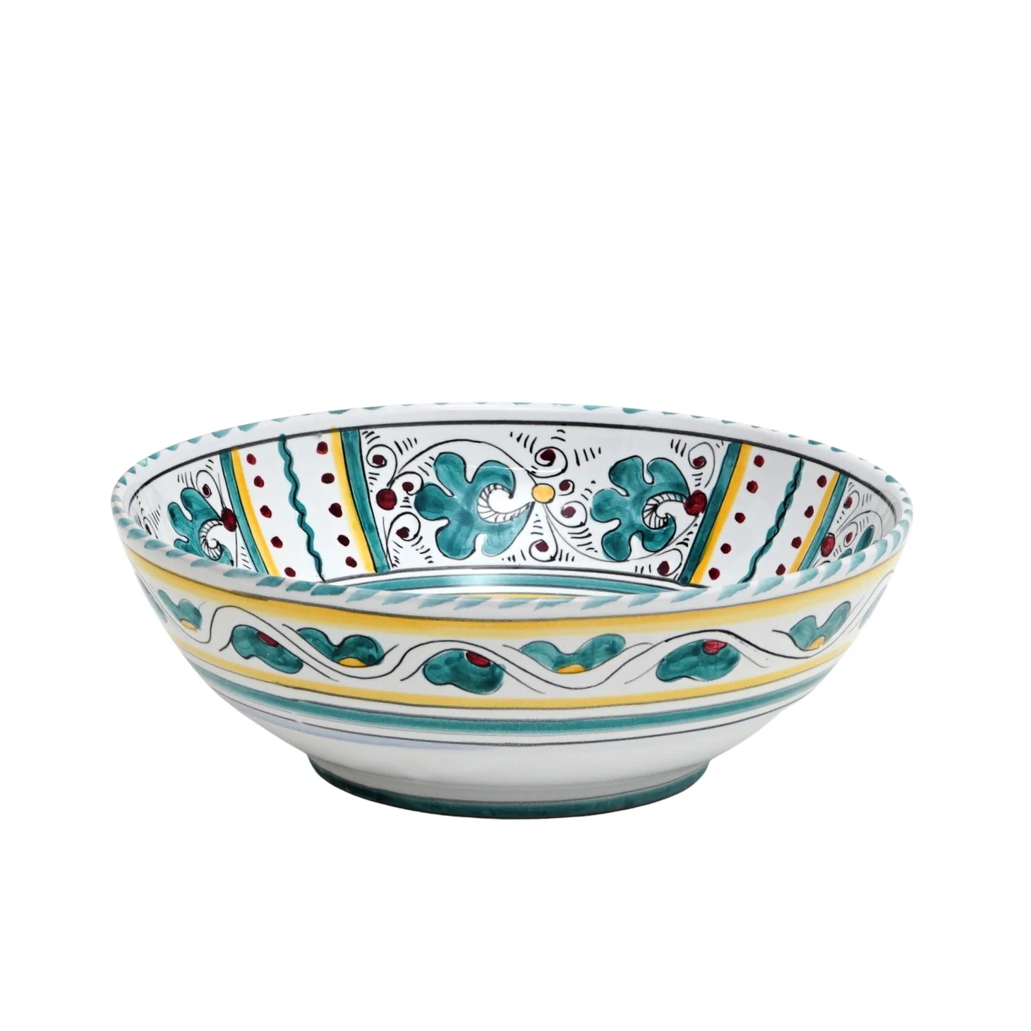 ORVIETO GREEN ROOSTER: Salad Bowl (Medium 10" Diam.) - Image 3