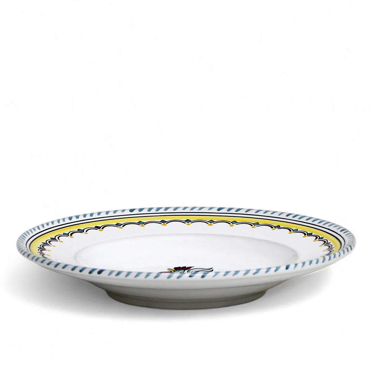ORVIETO GREEN ROOSTER SIMPLE: Pasta/Soup Rimmed Bowl Plate - Image 2