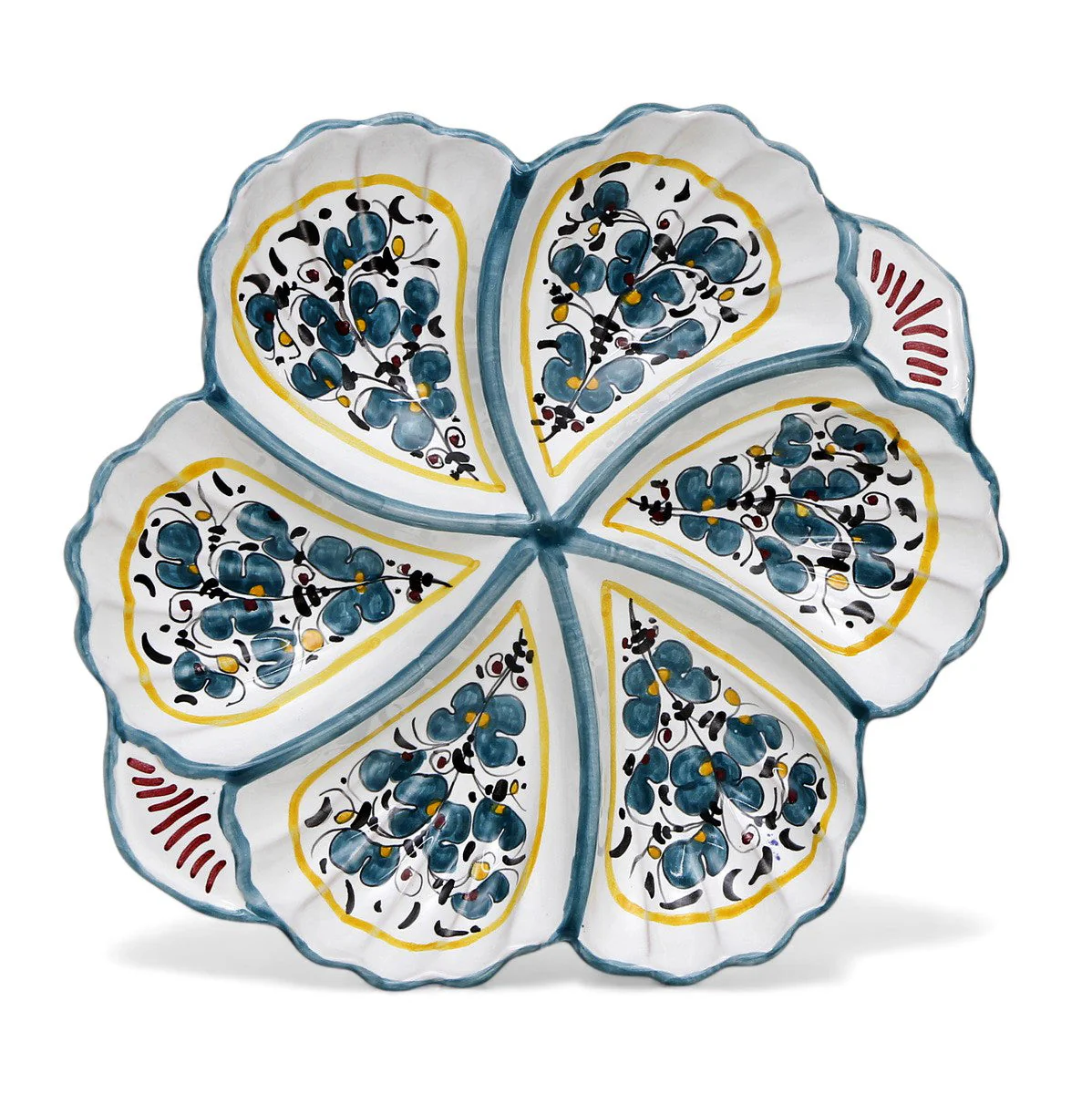 ORVIETO GREEN ROOSTER: Snack Tray Fiore/Shell - Six Compartments - Image 3