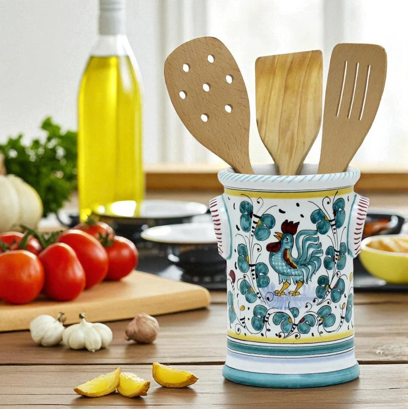 ORVIETO GREEN ROOSTER: Utensil Holder - Image 2