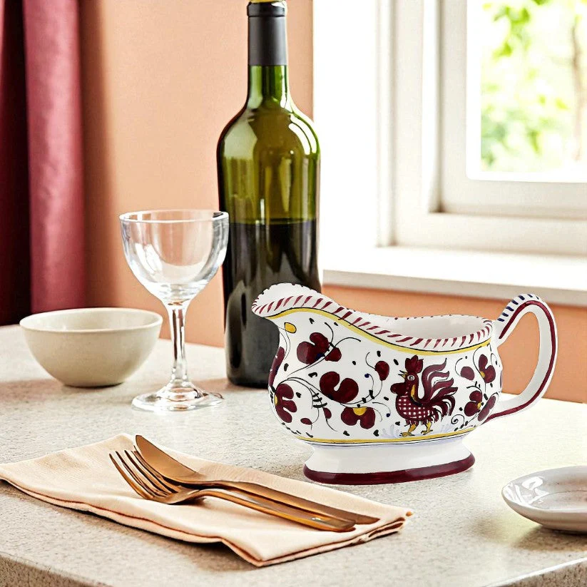 ORVIETO RED ROOSTER: Gravy Sauce boat - Image 2