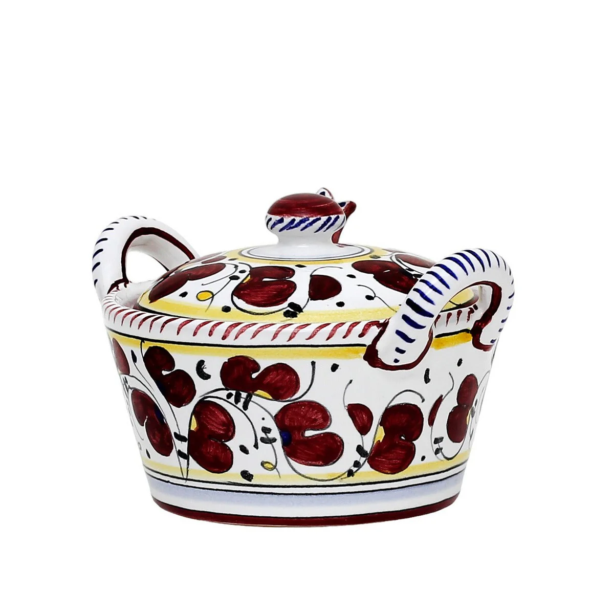 ORVIETO RED ROOSTER: Covered Parmesan Cheese Bowl with Spoon - Image 4