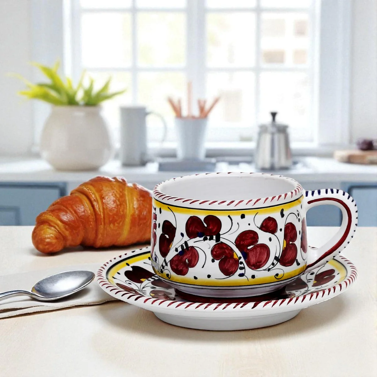 ORVIETO RED ROOSTER: Cup and Saucer - Image 5