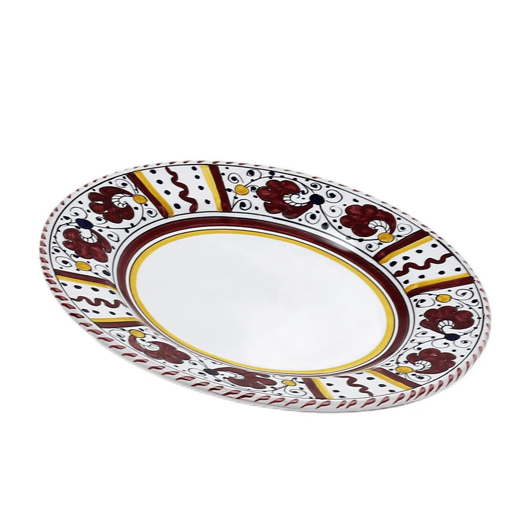 ORVIETO RED ROOSTER: Dinner Plate - White Center - Image 2